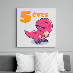 printfashion Dínós minta - Vászonkép - Fehér (6640505)