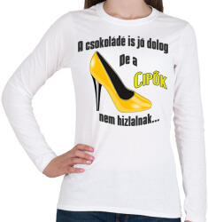 printfashion a csokoládé is. . . - Női hosszú ujjú póló - Fehér (2081567)