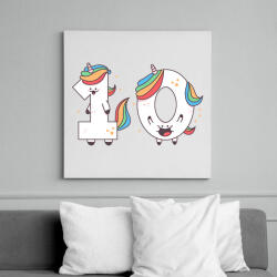 printfashion 10 éves unikornis - Vászonkép - Fehér (11810464)