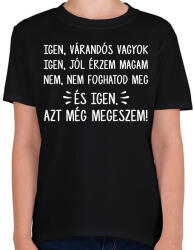 printfashion Igen, várandós vagyok - Gyerek póló - Fekete (15750228)