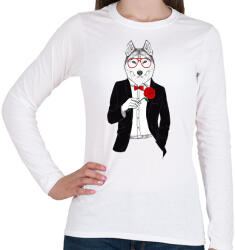 printfashion Mr. Wolf - Női hosszú ujjú póló - Fehér (1585883)