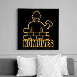 printfashion kőműves - Vászonkép - Fekete (7559906)