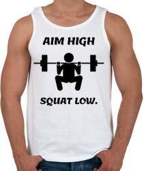 printfashion Aim high. Squat low. - Férfi atléta - Fehér (2466436)