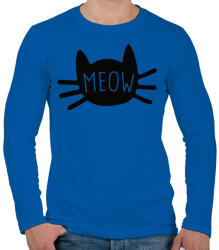 printfashion Meow - Férfi hosszú ujjú póló - Királykék (2536543)