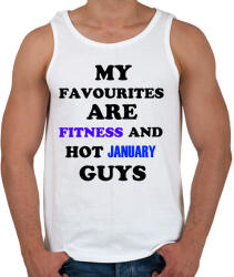 printfashion A kedvenceim a fitnessz és a jó januári születésű pasik - Férfi atléta - Fehér (1365246)