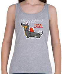 printfashion My dachshund is a little DEVIL" - Női atléta - Sport szürke (13414683)