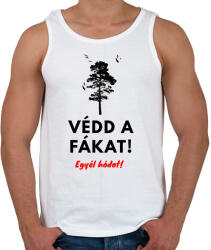 printfashion Védd a fákat - Férfi atléta - Fehér (1809271)