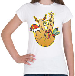 printfashion Karácsonyi peace - Női póló - Fehér (14756748)