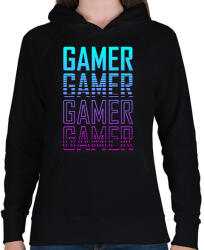 printfashion Gamer 1 - Női kapucnis pulóver - Fekete (2665986)