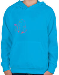 printfashion Rózsaszín szellem2 - Gyerek kapucnis pulóver - Azúrkék (14139318)