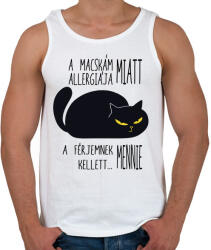 printfashion Macska allergia és férj - Férfi atléta - Fehér (4203677)