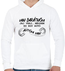 printfashion Autó barátnő - Férfi kapucnis pulóver - Fehér (12900390)