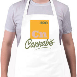 printfashion Cannabis - Cn 420 - Kötény - Fehér (4914879)