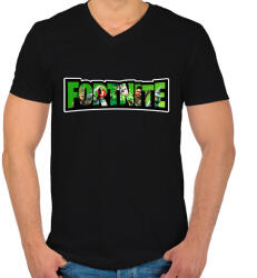 printfashion Fortnite9 - Férfi V-nyakú póló - Fekete (4322632)