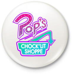 printfashion Riverdale Pop's Chock'Lit Shoppe Synthwave - Kitűző, hűtőmágnes - Fehér (3088670)