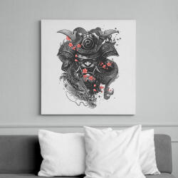 printfashion Szamuráj sárkány - Vászonkép - Fehér (6628089)