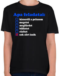 printfashion Apa feladatai - Gyerek póló - Fekete (5504579)