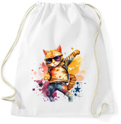 printfashion Cuki szupersztár macska - Sportzsák, Tornazsák - Fehér (16537274)