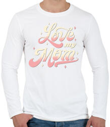 printfashion Love my mom, szeretem az anyukám - Férfi hosszú ujjú póló - Fehér (4755197)