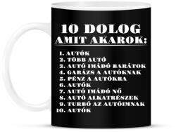printfashion 10 dolog amit akarok - Bögre - Fekete (13777392)