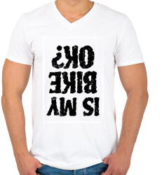 printfashion Is my bike ok? - Férfi V-nyakú póló - Fehér (6364289)