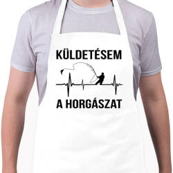 printfashion Küldetésem a horgászat - Kötény - Fehér (4903630)