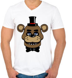 printfashion Five nights at Freddy's - fnaf - Férfi V-nyakú póló - Fehér (13664067)