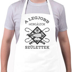printfashion Horgász október - Kötény - Fehér (5734303)