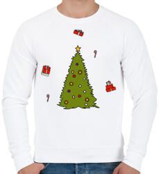 printfashion Karácsonyfa - Férfi pulóver - Fehér (2044028)