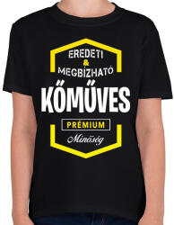 printfashion Kőműves prémium minőség - Gyerek póló - Fekete (1431336)