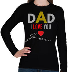 printfashion dad i love you - Női hosszú ujjú póló - Fekete (2598468)