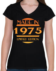 printfashion 1975 - Női V-nyakú póló - Fekete (12773681)