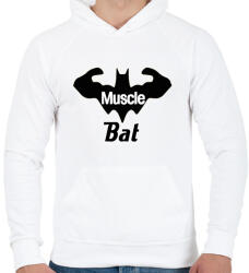 printfashion Muscle bat - Férfi kapucnis pulóver - Fehér (2794254)