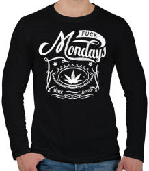 printfashion Már megint hétfő - Férfi hosszú ujjú póló - Fekete (67905)