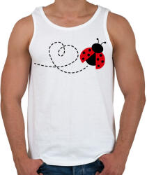 printfashion Katicabogár szívvel - Férfi atléta - Fehér (15957609)