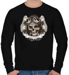 printfashion Szabadnak született - Férfi pulóver - Fekete (803234)