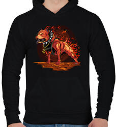 printfashion Tüzes pitbull - Férfi kapucnis pulóver - Fekete (3144689)