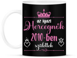 printfashion Az igazi hercegnők - Évszámmal - Bögre - Fekete (7151753)