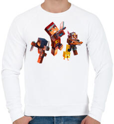 printfashion Minecraft Dungeons Karakterek - Férfi pulóver - Fehér (2584484)