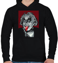 printfashion KISS: Einstein - Férfi kapucnis pulóver - Fekete (2958498)