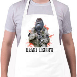 printfashion Gorilla hadsereg - Kötény - Fehér (4899389)