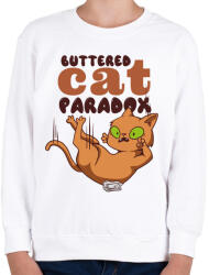 printfashion A vajazott macska paradoxon - Gyerek pulóver - Fehér (4302129)