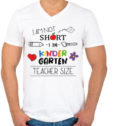 printfashion I am kindergarten teacher size - Férfi V-nyakú póló - Fehér (7311462)