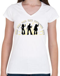 printfashion Disco tánc - Női V-nyakú póló - Fehér (7676095)