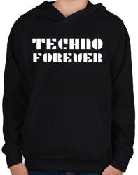 printfashion TECHNO FOREVER - Gyerek kapucnis pulóver - Fekete (11508907)