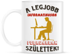 printfashion Informatikus férfi szülinapja február - Bögre - Fehér (5616884)