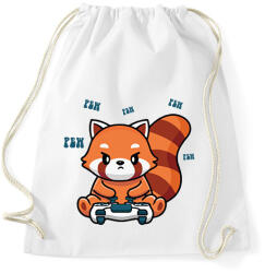 printfashion Gamer vörös panda - Sportzsák, Tornazsák - Fehér (13328565)