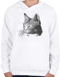 printfashion Macska - Gyerek kapucnis pulóver - Fehér (5154064)