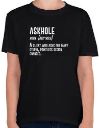 printfashion Askhole - Graphic Designer - Gyerek póló - Fekete (7255797)