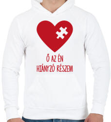 printfashion Hiányzó rész2 - Férfi kapucnis pulóver - Fehér (15583226)